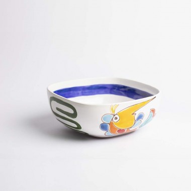 Insalatiera ceramiche de simone pesce Folk CTQ22AFC Insalatiera ceramiche de simone pesce Folk CTQ22AFC